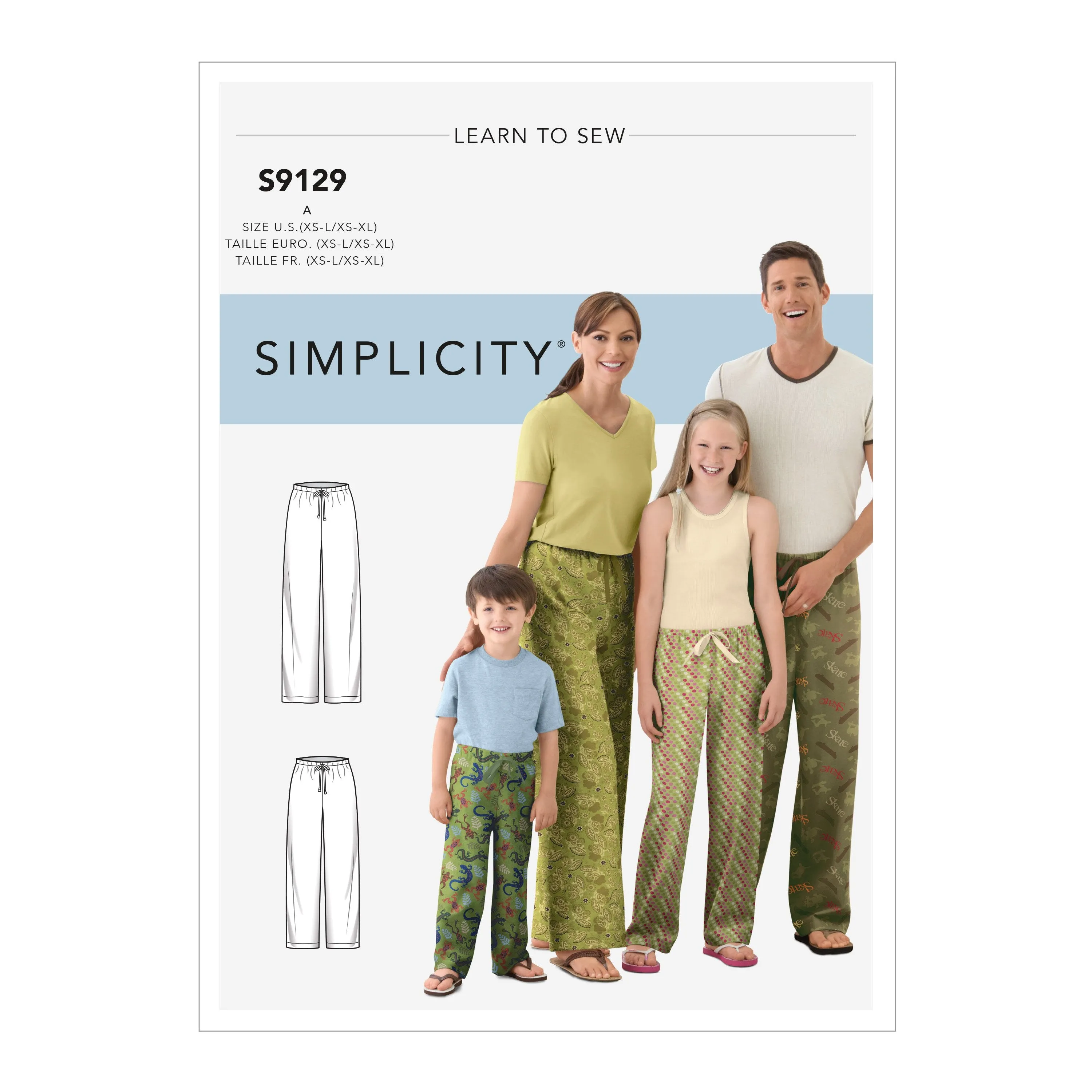 Simplicity Sewing Pattern 9129 Unisex Sleepwear