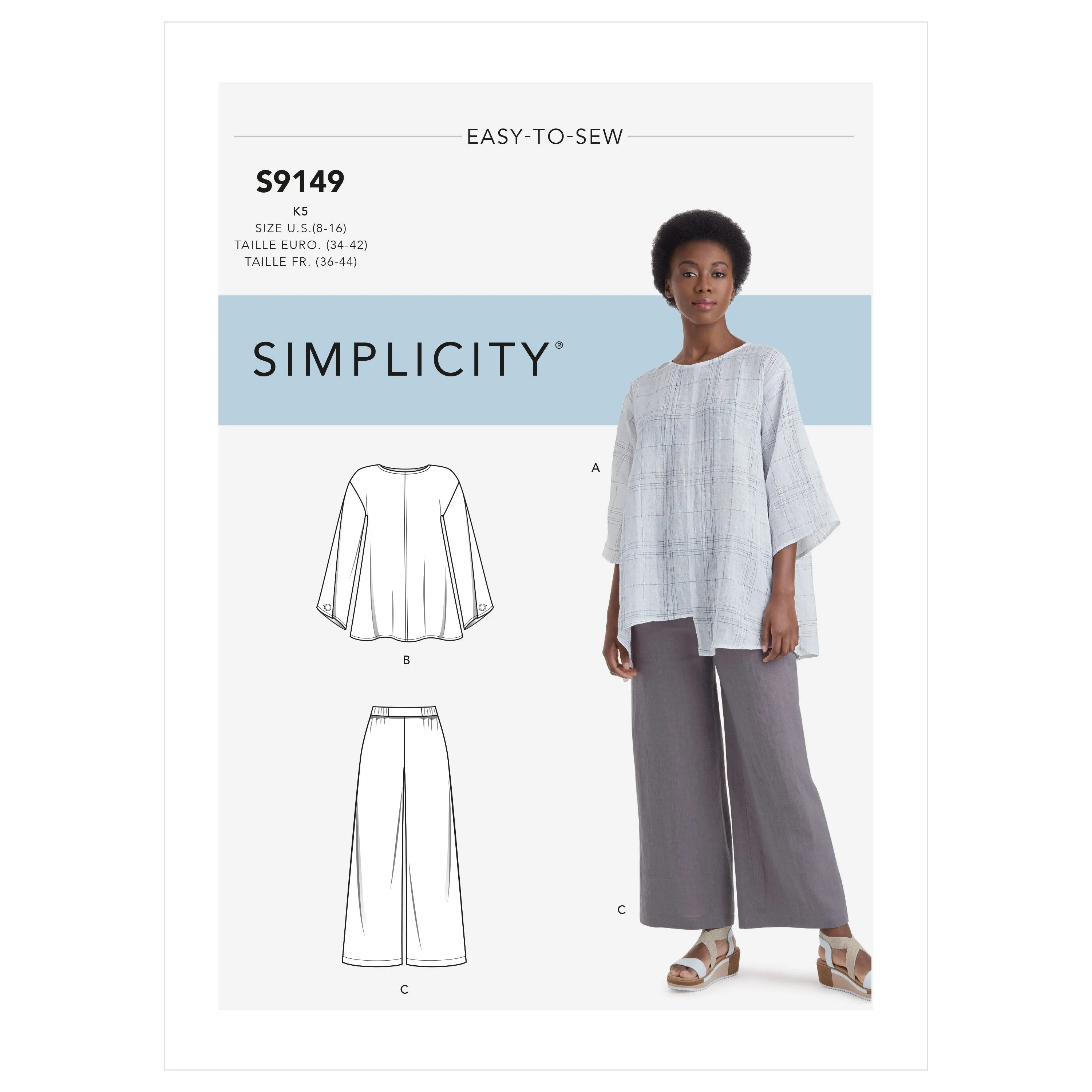 Simplicity Sewing Pattern 9149 Tops and Pants