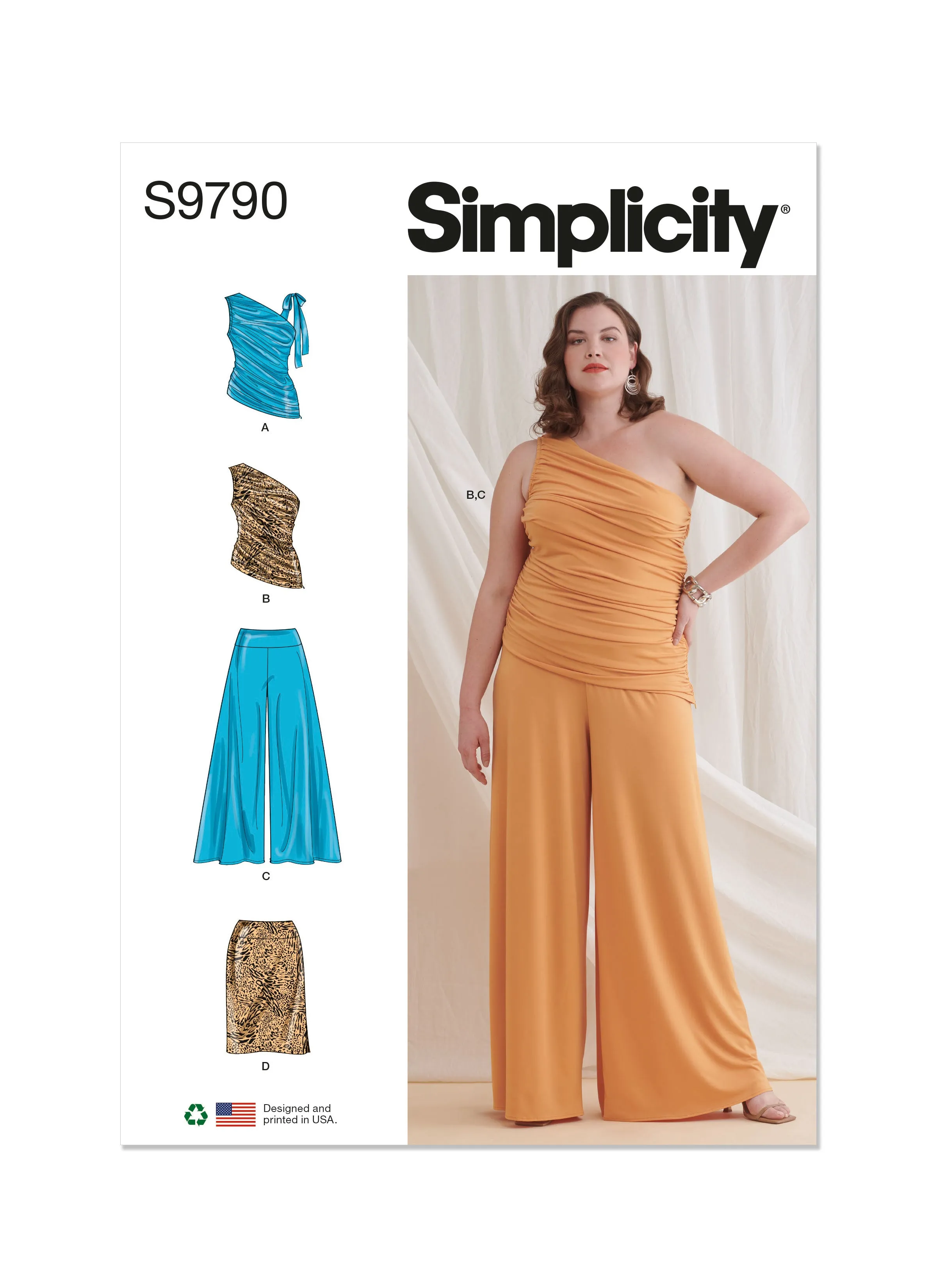 Simplicity sewing pattern 9790 Women's Knit Tops, Pants and Skirt