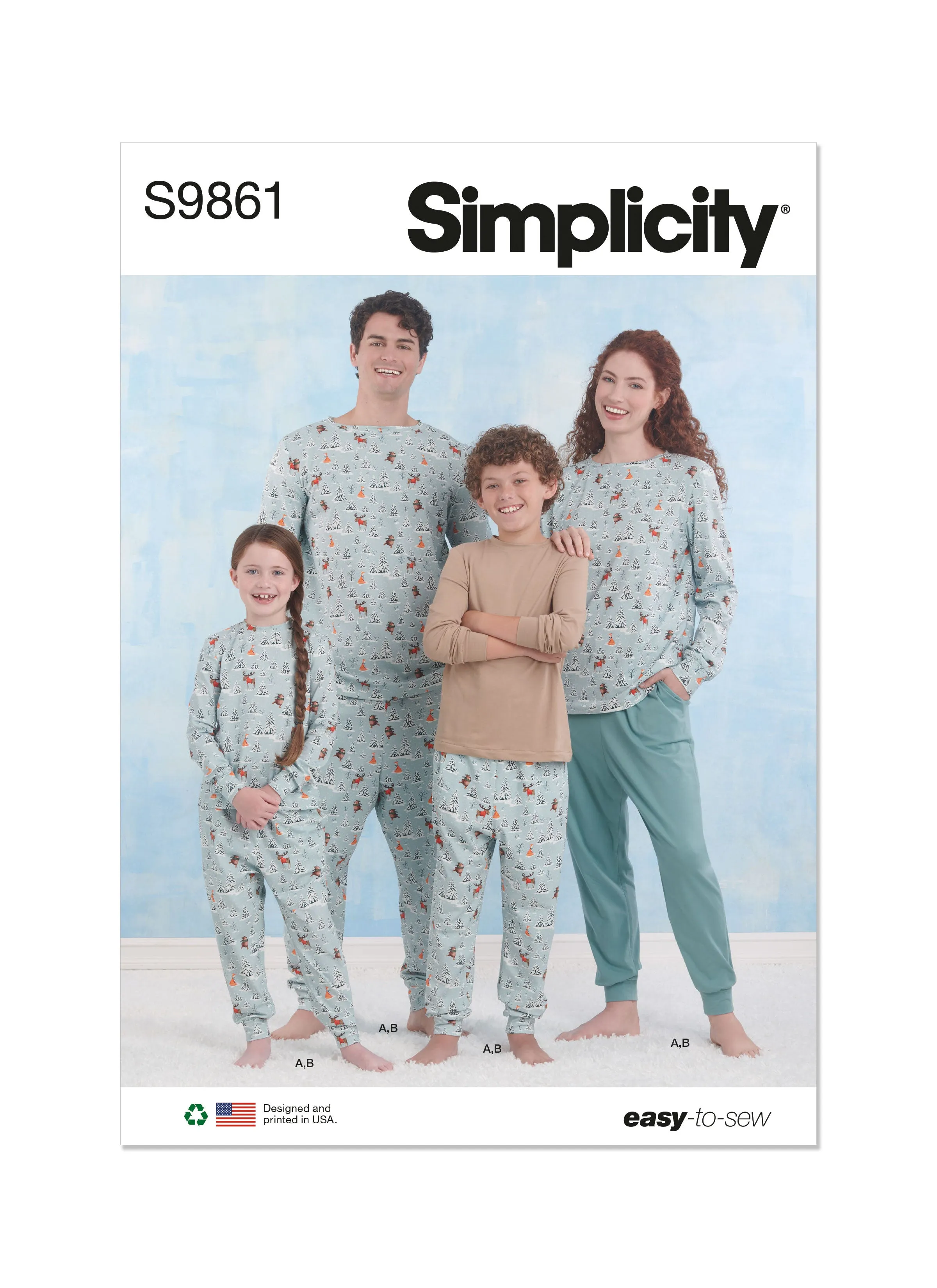 Simplicity Sewing Pattern 9861 Children's, Teens' and Adults' Loungewear