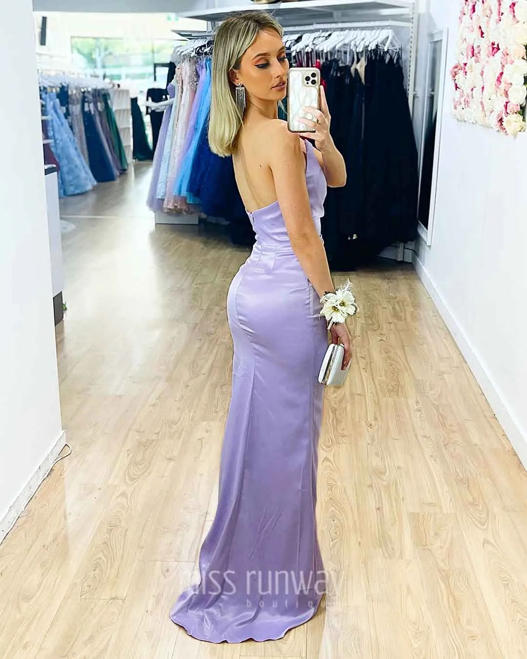 Tayla Satin Gown - Lilac [SAMPLE]