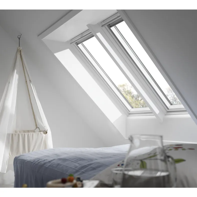 VELUX GGL CK04 2067 High Energy Efficiency Glazing White Painted Centre-Pivot Window (55 x 98 cm)