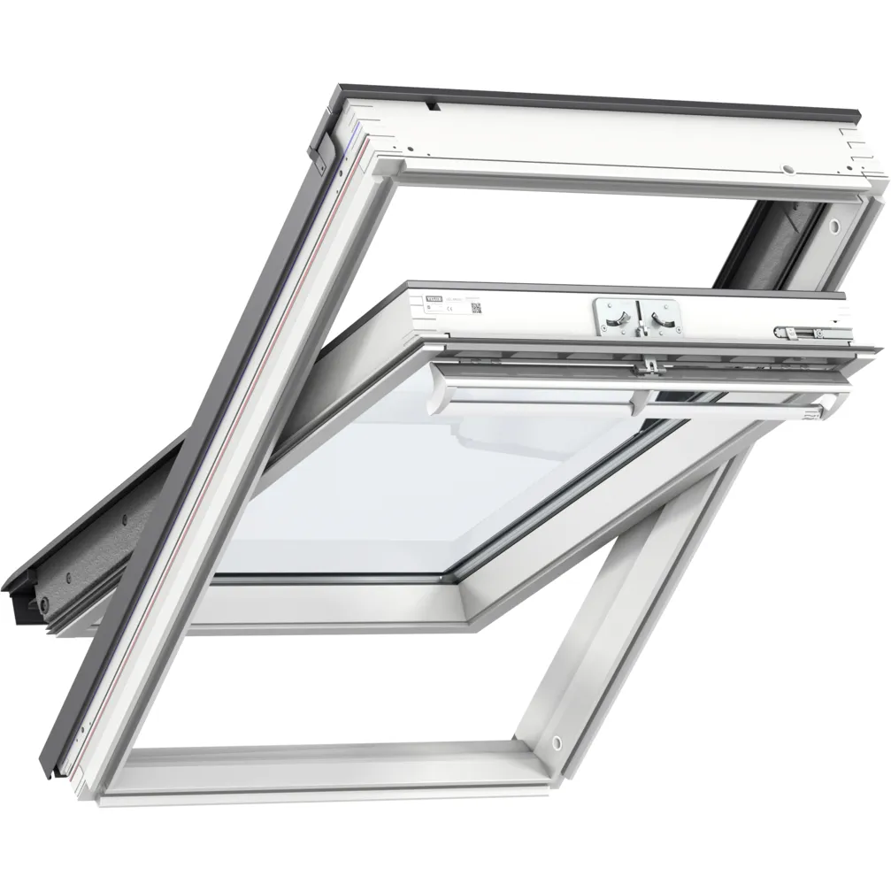 VELUX GGL UK10 2067 High Energy Efficiency Glazing White Painted Centre-Pivot Window (134 x 160 cm)