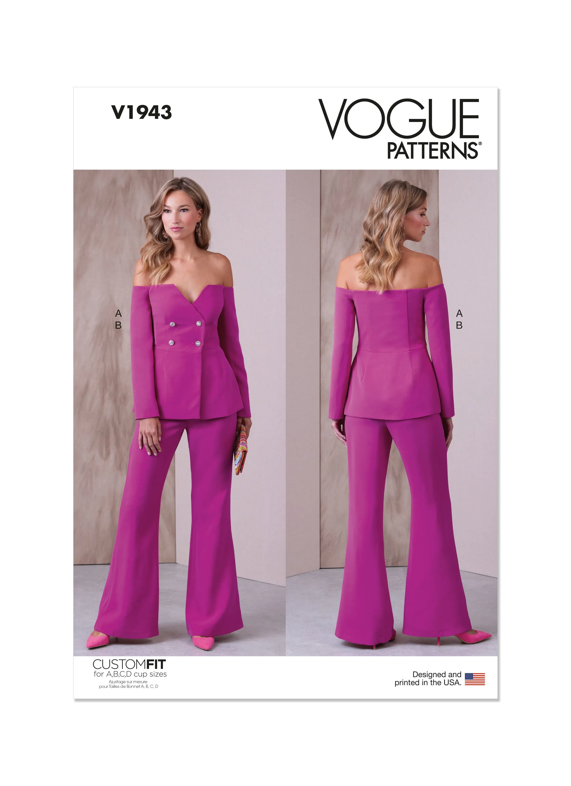 Vogue Sewing Pattern V1943 Misses' Jacket and Pants