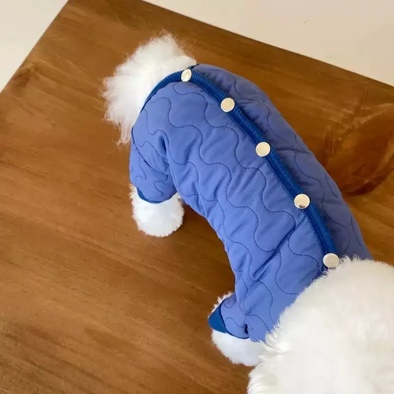 Warm Quilted Cotton Inner Fleece Pet Onesies Pajamas