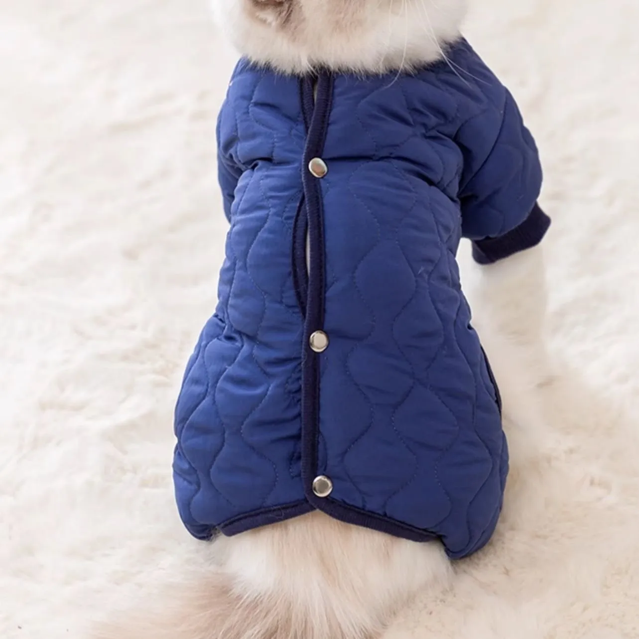 Warm Quilted Cotton Inner Fleece Pet Onesies Pajamas